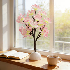 Fiber Optic Cherry Blossom Bonsai Tree Lamp