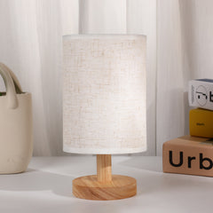 Japandi Minimalist Cylinder Fabric Table Lamp