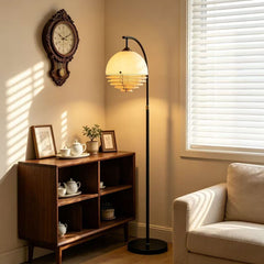 Mid-Century Modern Layered Arched Floor Lamp