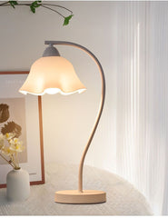 French Country S-Arc Table Lamp with Pleated Shade