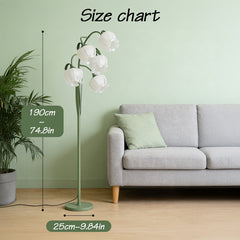 Vintage Lily of the Valley Floral Floor Lamp