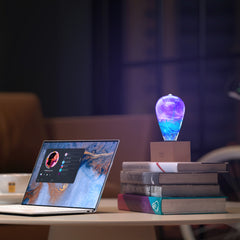 blue table lamp