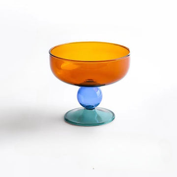 Mid-Century Modern Colored Glass Dessert Bowl Coupe