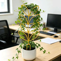 Nature-Inspired Leaf Silhouette Plant Trellis for Houseplants