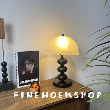 Mid-Century Modern Sculptural Glass Table Lamp