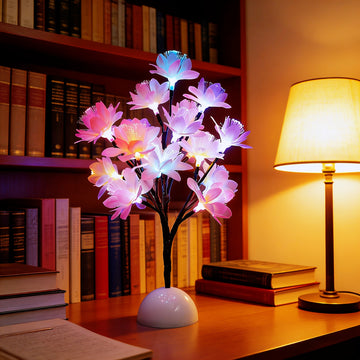 Fiber Optic Cherry Blossom Bonsai Tree Lamp