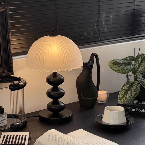 Mid-Century Modern Sculptural Glass Table Lamp