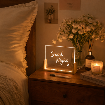 DIY Acrylic Message Board Night Light with Walnut Wood Base