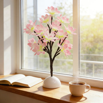 Fiber Optic Cherry Blossom Bonsai Tree Lamp