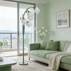 Vintage Lily of the Valley Floral Floor Lamp