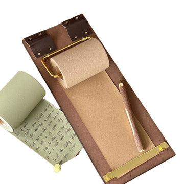 Vintage Wooden Clipboard with Continuous Paper Roll