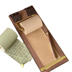Vintage Wooden Clipboard with Continuous Paper Roll