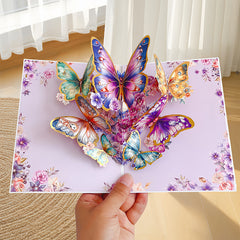 3D Pop-Up Pink Butterfly Bouquet Greeting Card