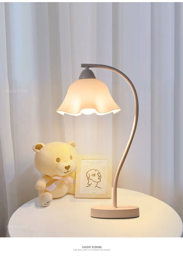 French Country S-Arc Table Lamp with Pleated Shade