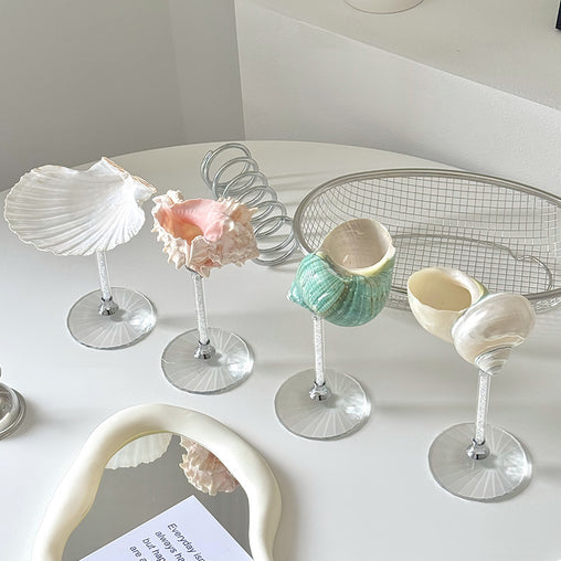 Natural Seashell Crystal Stem Goblet