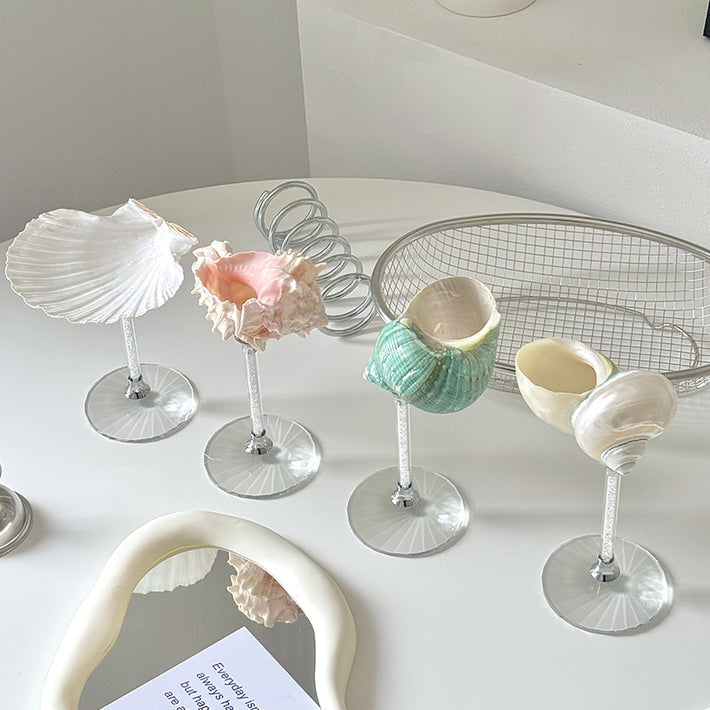 Natural Seashell Crystal Stem Goblet