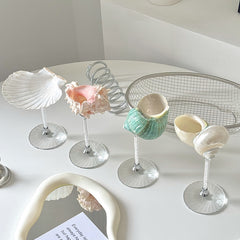 Natural Seashell Crystal Stem Goblet