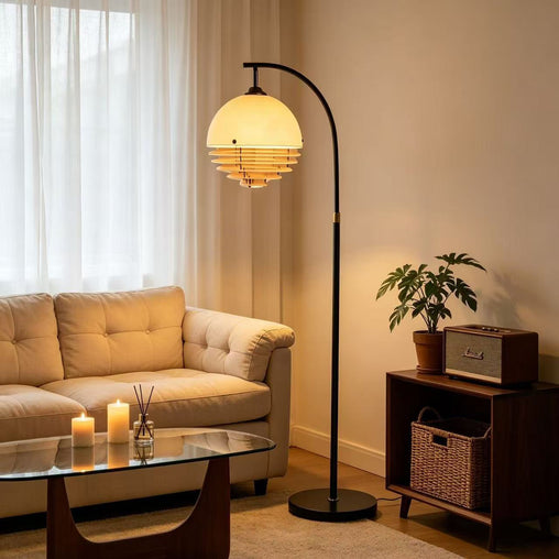 Mid-Century Modern Layered Arched Floor Lamp