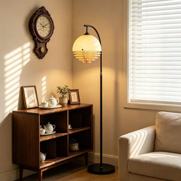 Mid-Century Modern Layered Arched Floor Lamp