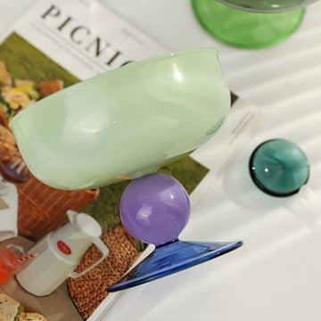 Mid-Century Modern Colored Glass Dessert Bowl Coupe