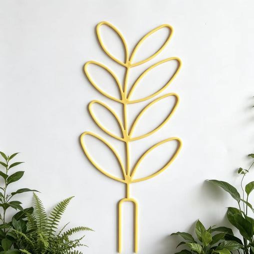 Nature-Inspired Leaf Silhouette Plant Trellis for Houseplants
