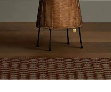 Boho Rattan Floor Lamp with Handle