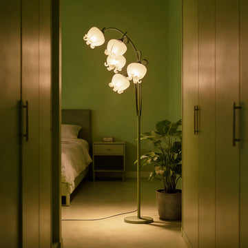 Vintage Lily of the Valley Floral Floor Lamp