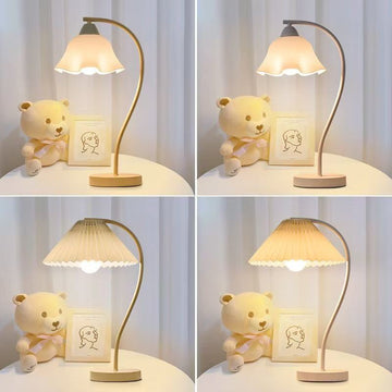 French Country S-Arc Table Lamp with Pleated Shade