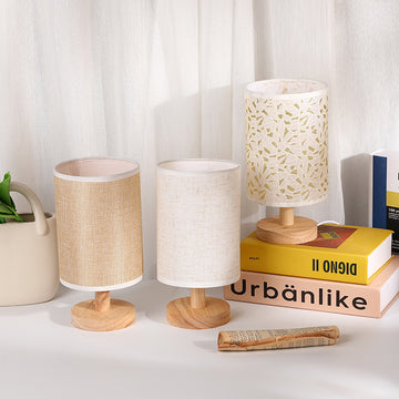 Japandi Minimalist Cylinder Fabric Table Lamp