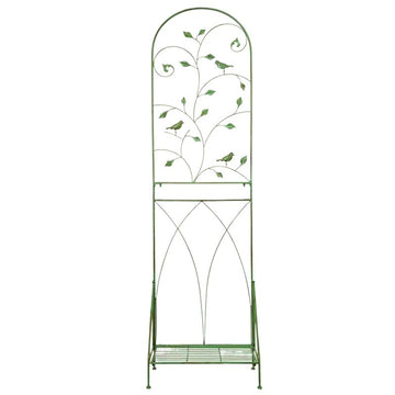 2-in-1 Metal Garden Trellis with Plant Shelf