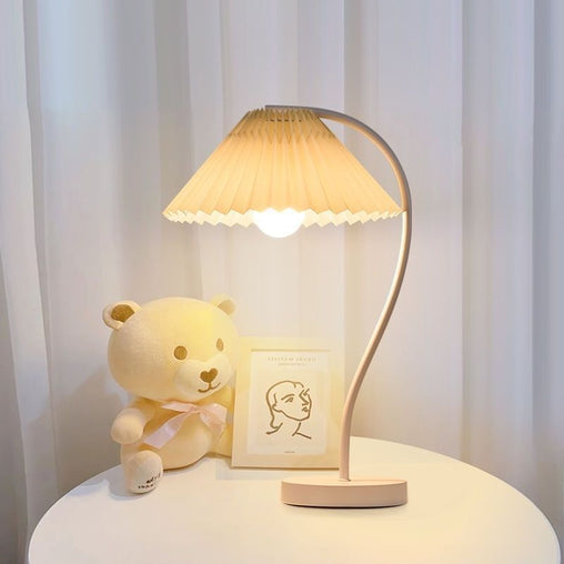 French Country S-Arc Table Lamp with Pleated Shade