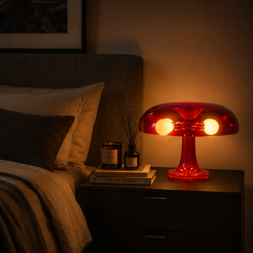 Retro Space Age Mushroom Table Lamp with USB Plug