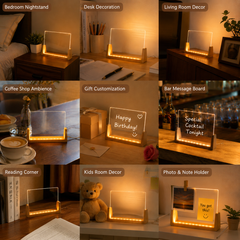 DIY Acrylic Message Board Night Light with Walnut Wood Base