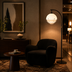Mid-Century Modern Layered Arched Floor Lamp
