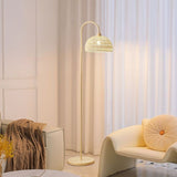 Boho Hand-Woven Rattan Arched Floor Lamp