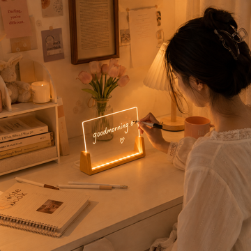 DIY Acrylic Message Board Night Light with Beech Wood Base