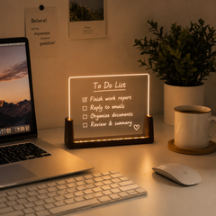 DIY Acrylic Message Board Night Light with Walnut Wood Base