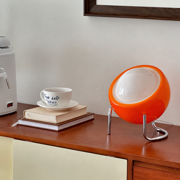 Mid-Century Space Age Glass Table Lamp